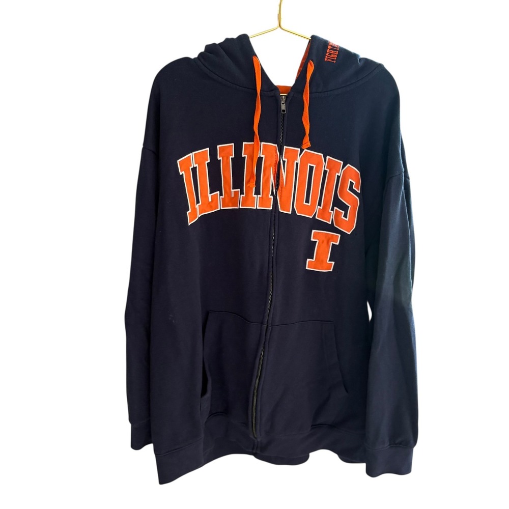 Colosseum Illinois Fighting Illini‎ Full Zip Hoodie Sweatshirt 2XL